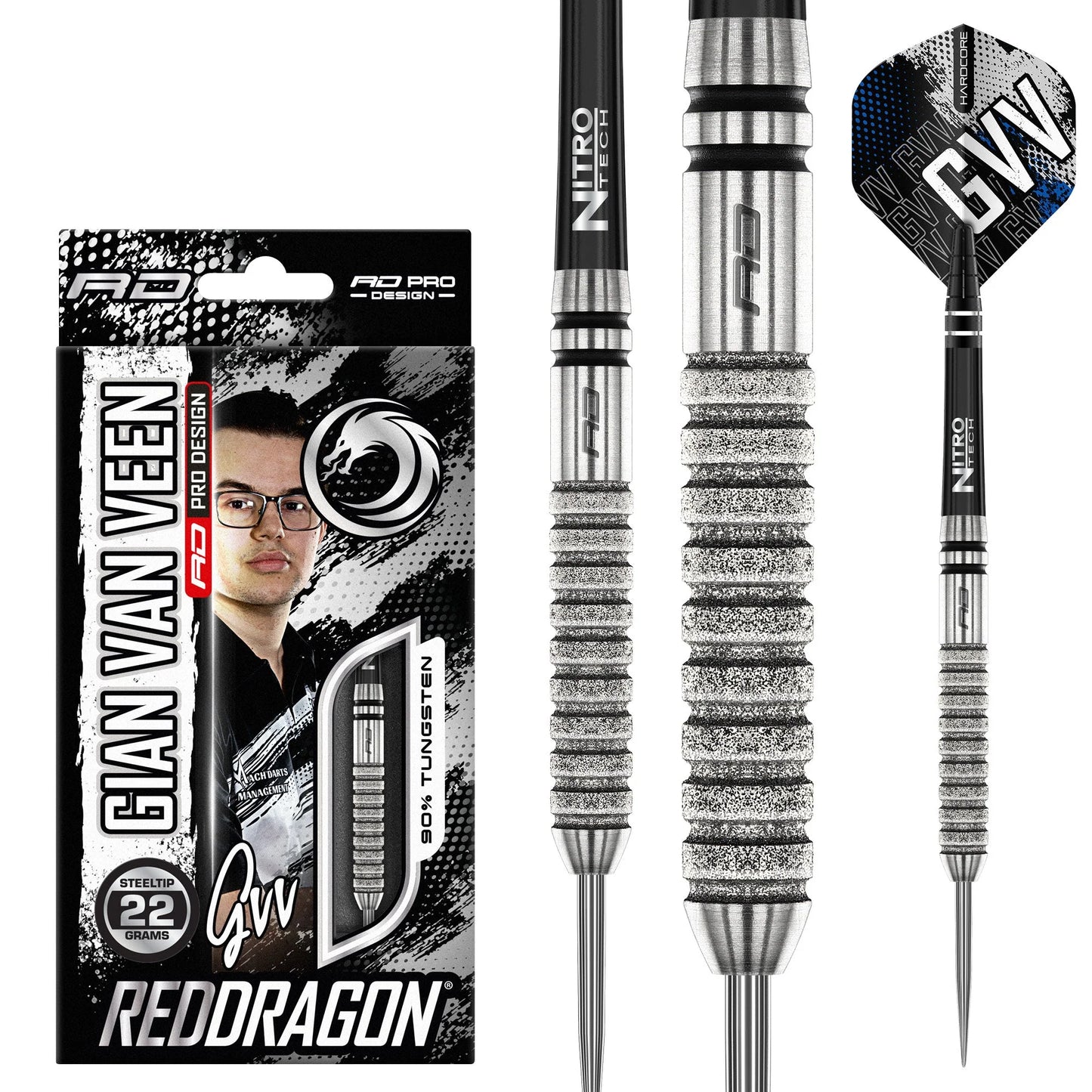 Red Dragon Gian van Veen Tour Edition 90 % Wolfram-Signatur auf der Box!