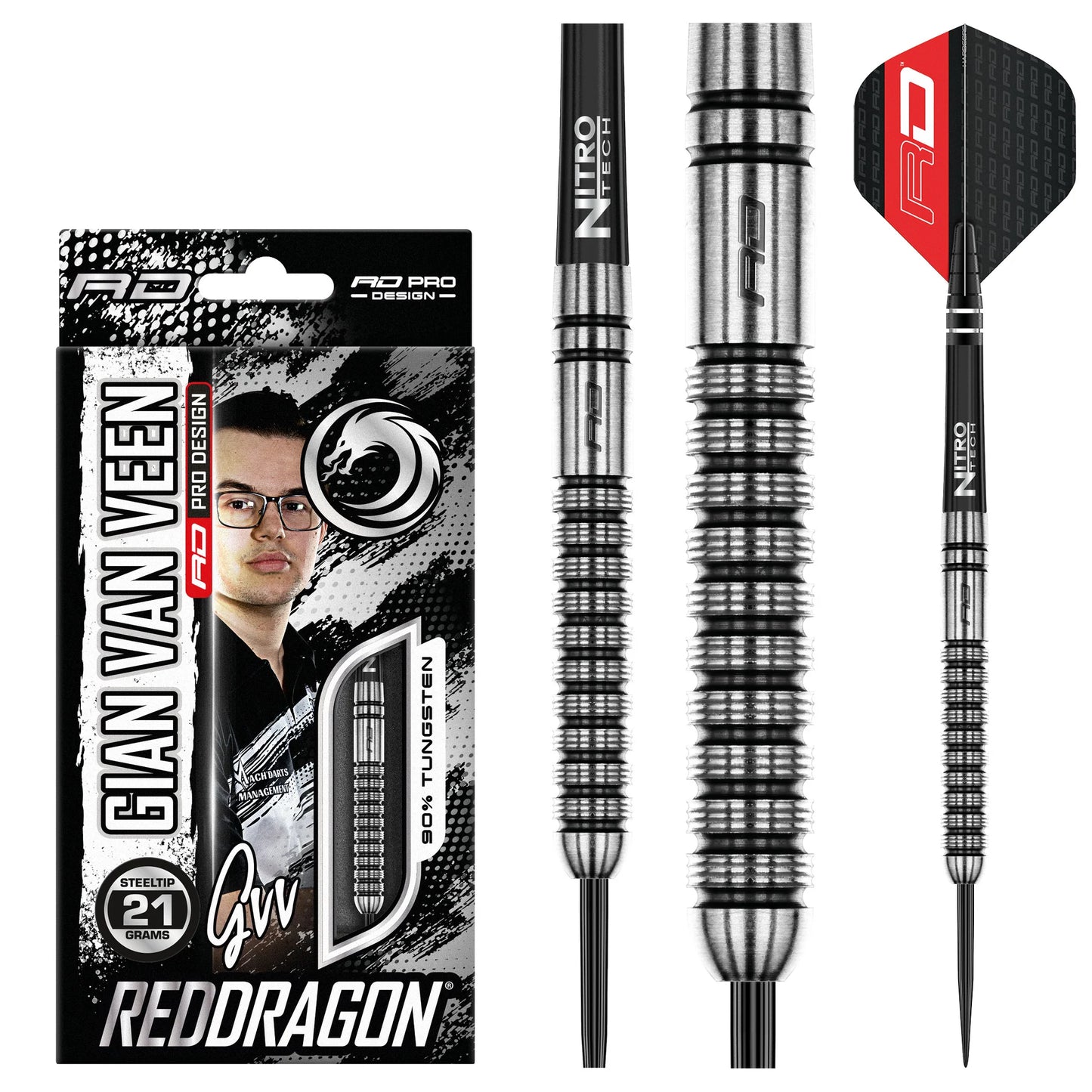 Red Dragon Gian van Veen 90 % Wolfram-Signatur auf der Box!