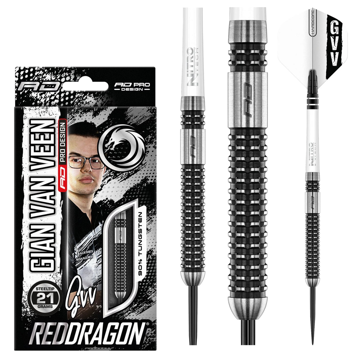 Red Dragon Gian van Veen Axis SE 90 % Wolfram, Signatur auf der Box!