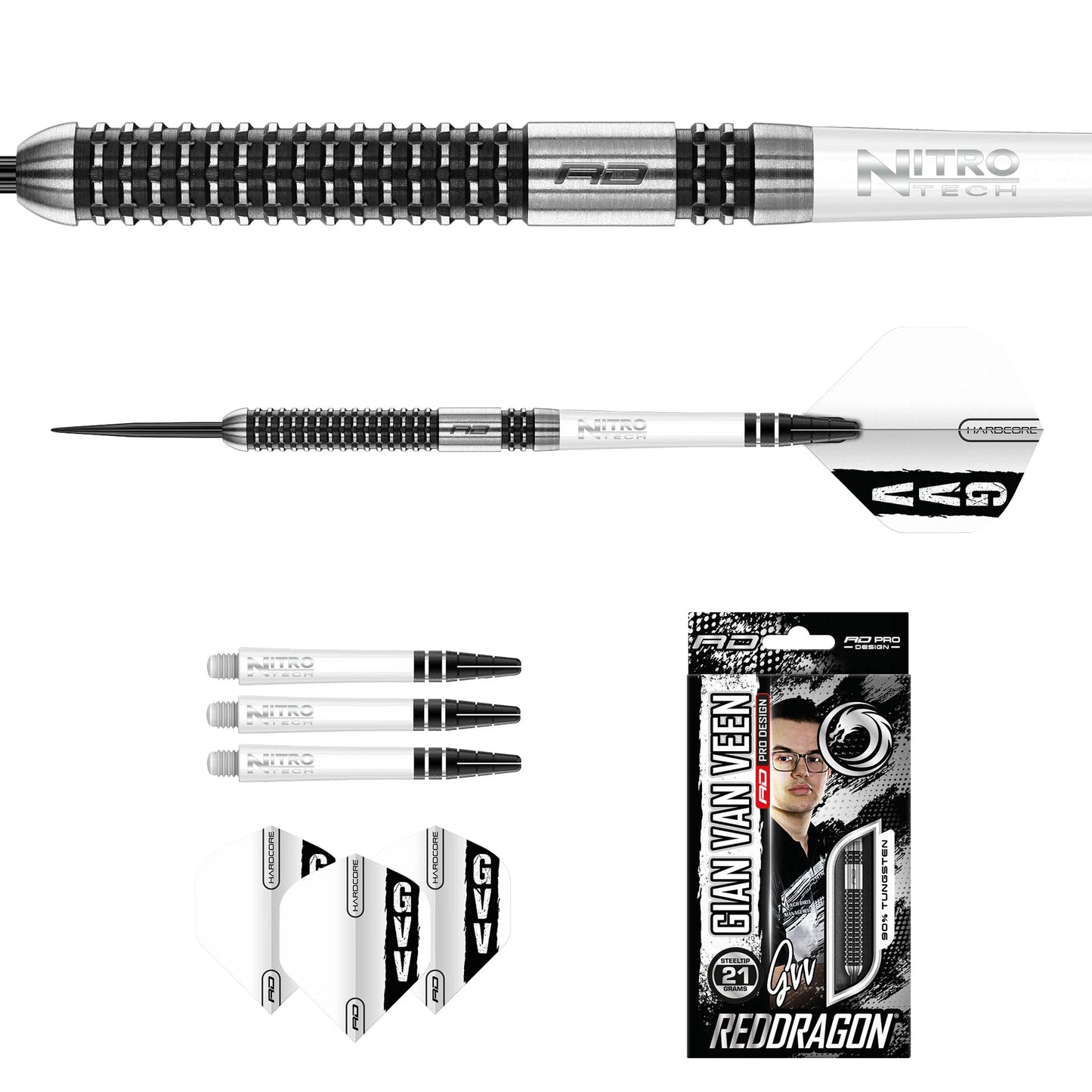 Red Dragon Gian van Veen Axis SE 90 % Wolfram, Signatur auf der Box!